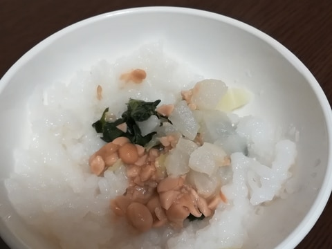 離乳食★納豆とかぶチンゲン菜粥